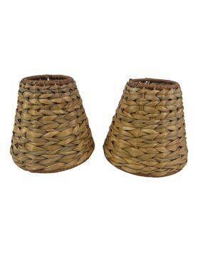 Woven Natural Seagrass Replacement Clip On Chandelier Lamp Shade Rattan
